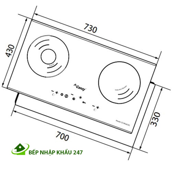 Bếp điện từ Canzy CZ MIX823G