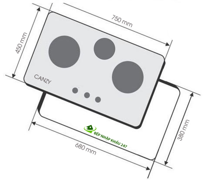 Bếp gas âm Canzy CZ-863