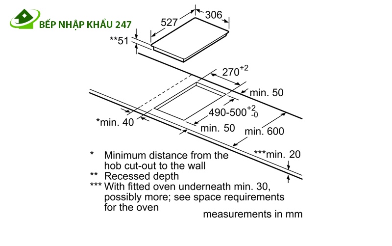 Bếp từ Domino Bosch PIB375FB1E