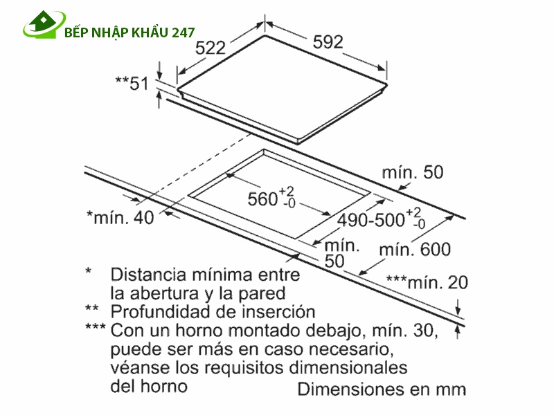 Bếp từ BOSCH 3 vùng nấu PID631BB1E