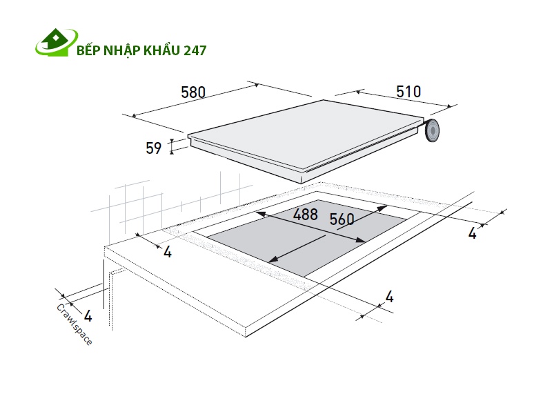 Bếp từ Brandt BPI6310B