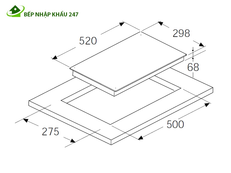 Bếp từ domino Hafele HC-1302B