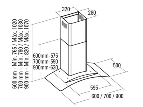 Hút mùi kính cong Cata Gamma 700