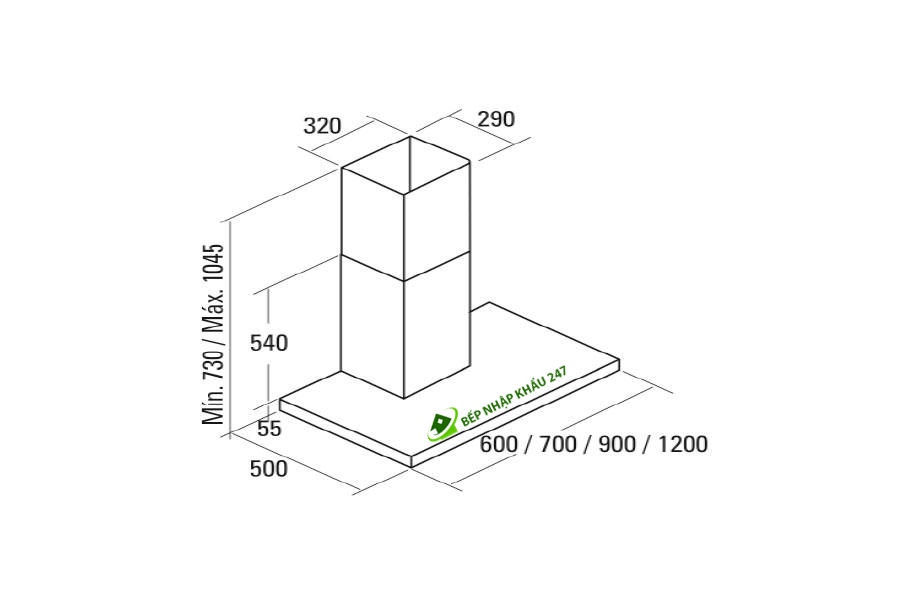 Hút mùi Inox phẳng SYGMA VL3 900