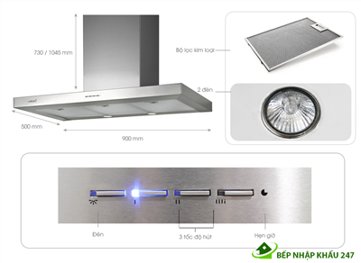 Hút mùi Inox phẳng SYGMA VL3 900