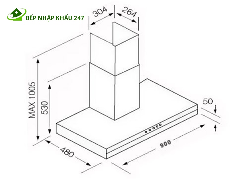 HÚT MÙI TOPY TP-166