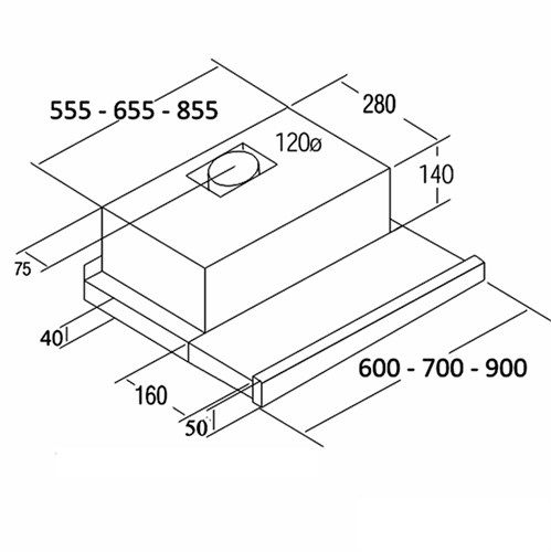 Hút mùi tủ âm TF-2003 600