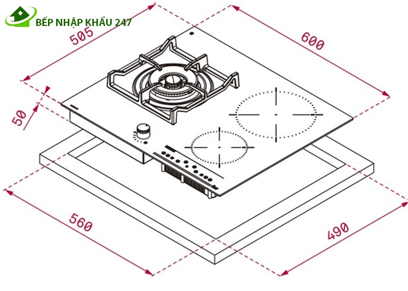 BẾP TỪ KẾT HỢP TEKA IG 620 1G AI AL DR CI