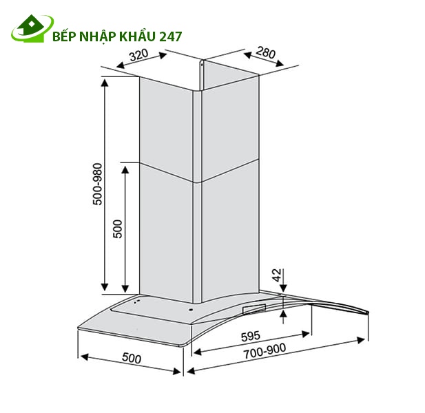 Máy hút mùi Lorca TA 2005P-70cm