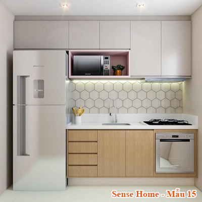 Tủ bếp đẹp thông minh Melamine chữ I