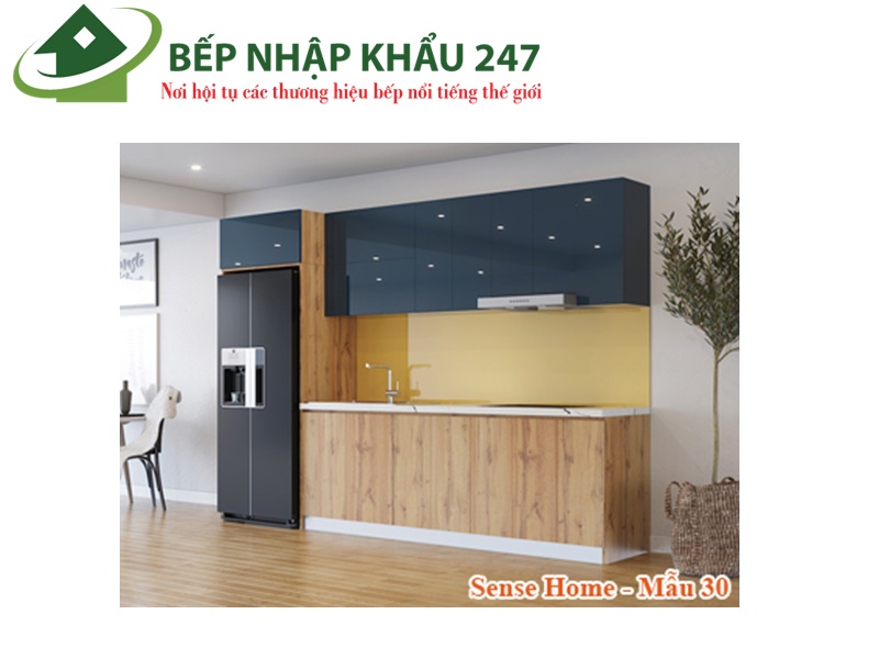 Tủ bếp đẹp Melamine chữ I sang trọng