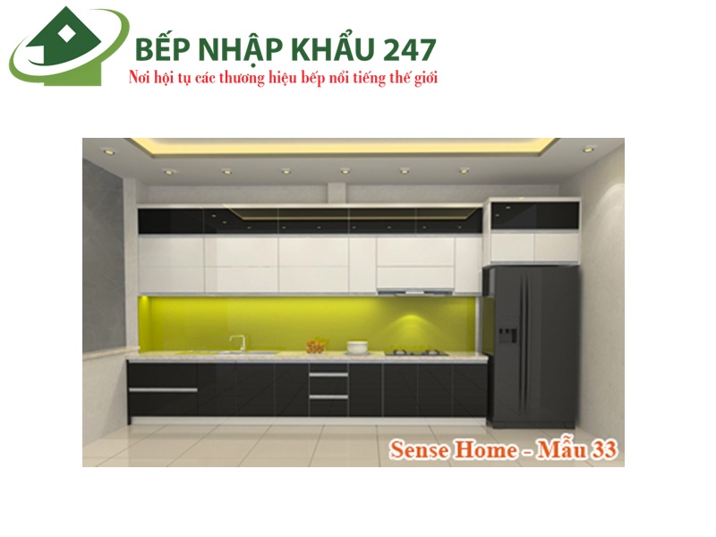 Tủ bếp đẹp Acrylic chữ I