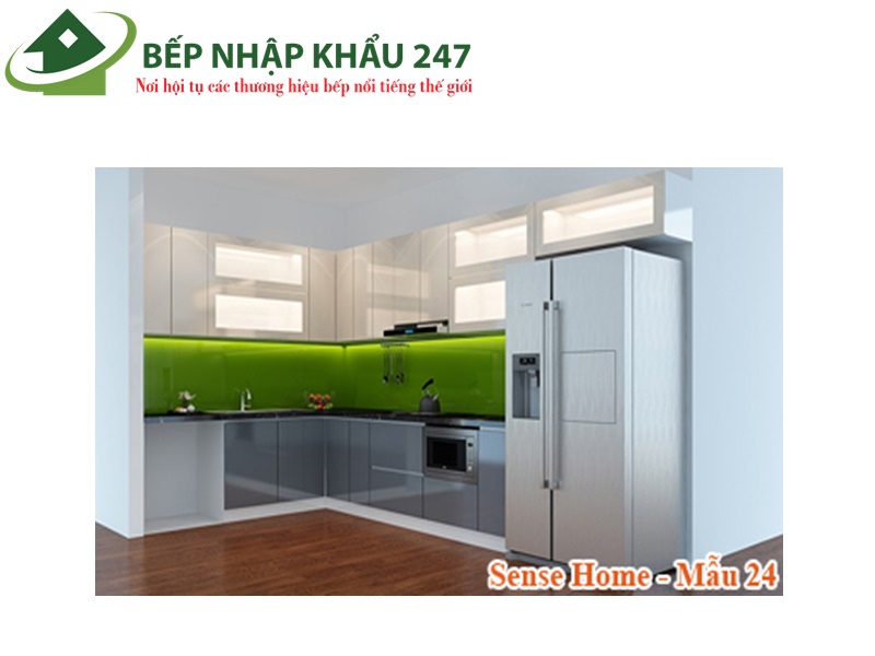 Tủ bếp cao cấp Acrylic chữ L