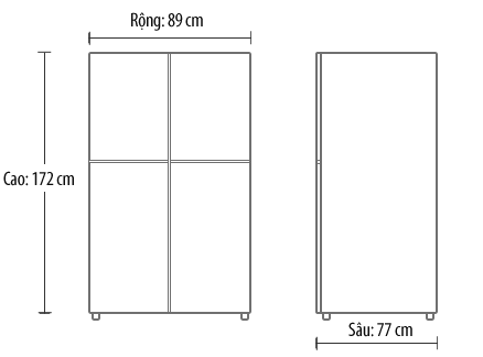 Tủ lạnh 4 cánh Sharp SJ-FX630V-ST - 626 Lít