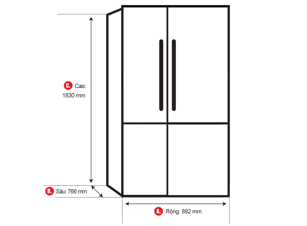 TỦ LẠNH 4 CÁNH SHARP SJ-FX688VG-RD 678L