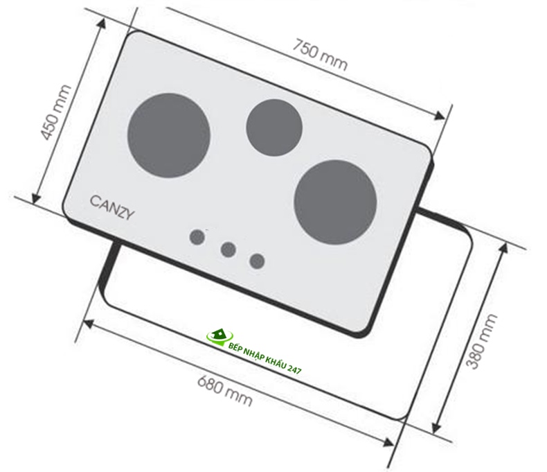 Bếp gas âm Canzy CZ-308