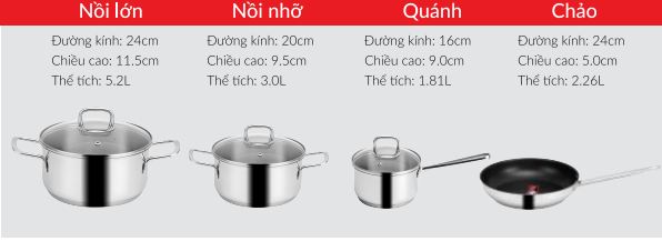 Bộ nồi Inox EUROSUN MC-1603