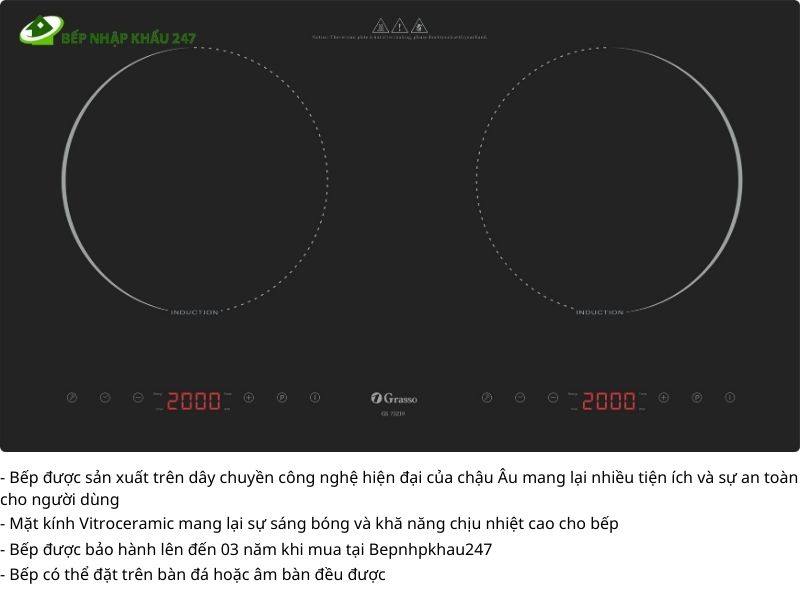 Bếp từ đôi GRASSO GS 702IH